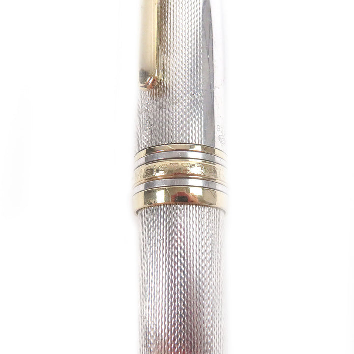 良品□MONTBLANC モンブラン ヴィンテージ ソリテール 146 SV925 ペン先18K Mニブ 万年筆 シルバー ゴールド ドイツ製 総重量55g メンズ