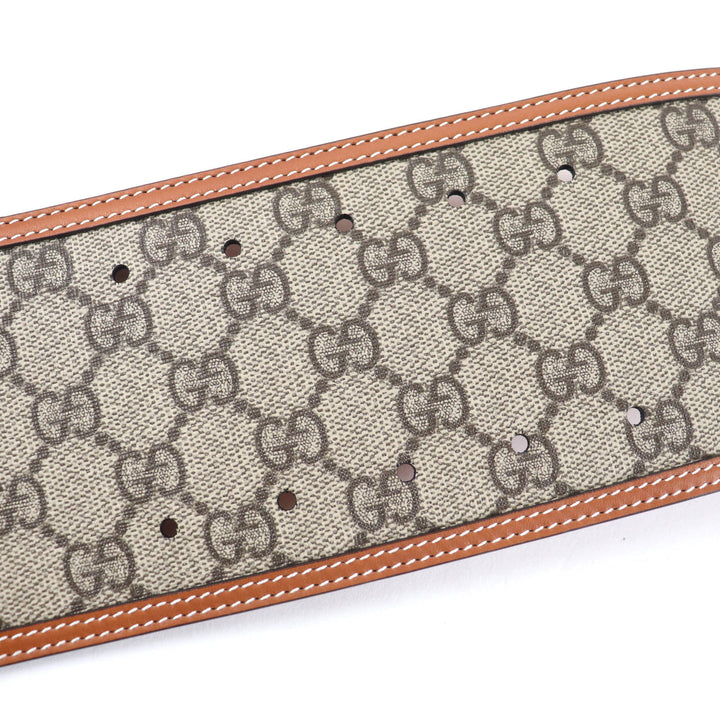 未使用品☆GUCCI グッチ 718505 GGスプリーム GGスプリーム ワイドベルト ブラウン 80-32 保存袋付き イタリア製 レディース
