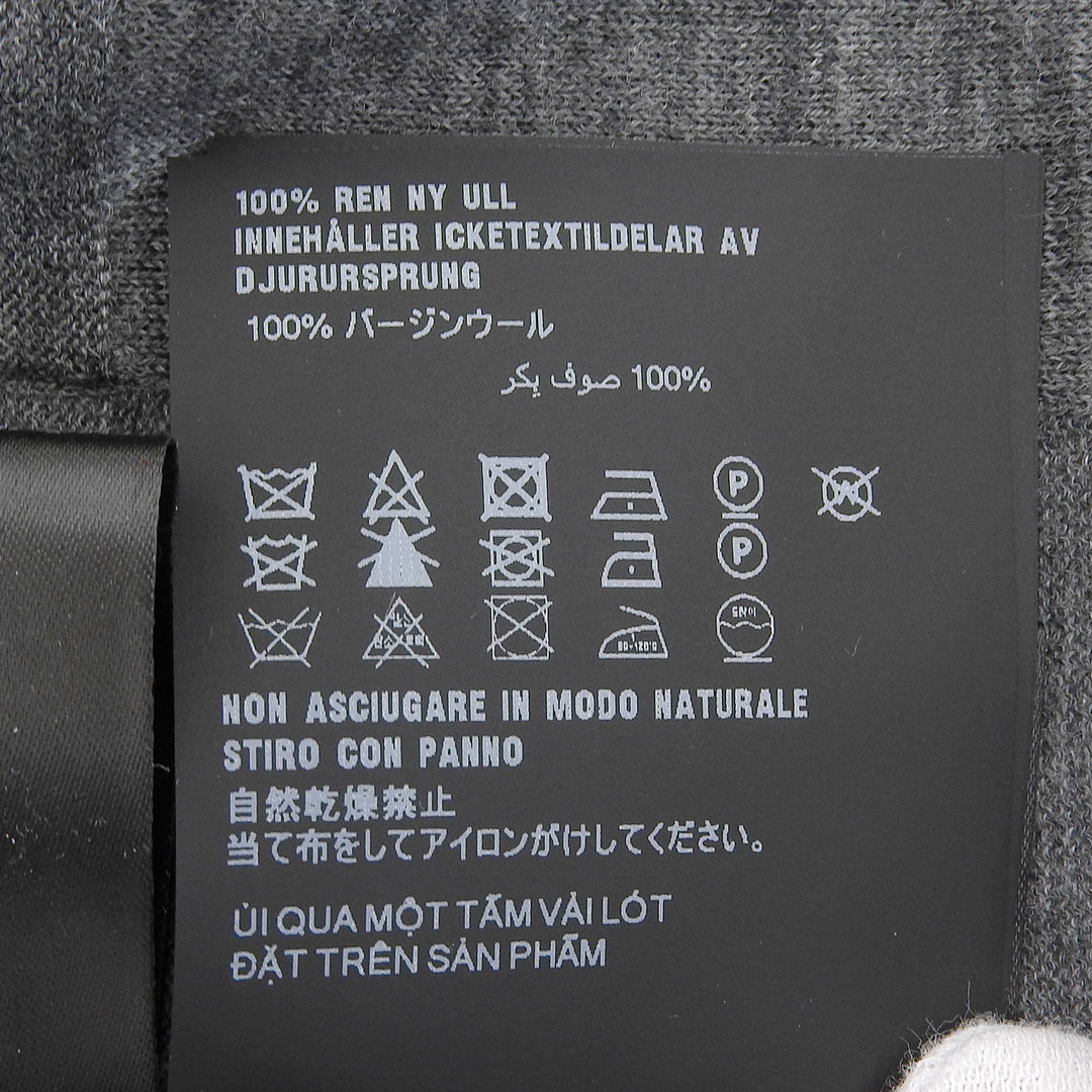 極美品▲PRADA プラダ 2024年製 UMG346 バージンウール100％ トライアングルロゴ カーディガン グレー 48 イタリア製 正規品 メンズ