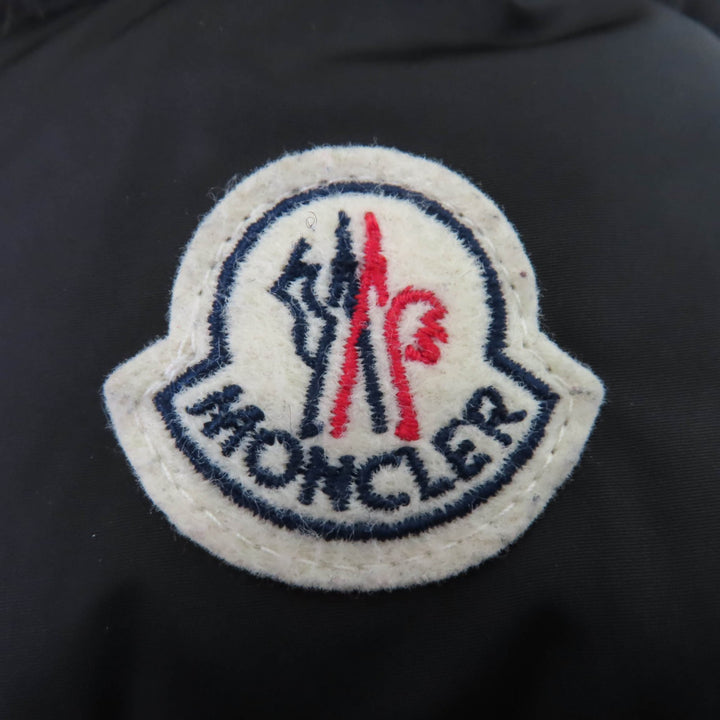 美品☆MONCLER モンクレール KHLOE ロゴワッペン・ラクーンファー・フード・ベルト付 ダウンコート ブラック 1 国内正規品 レディース