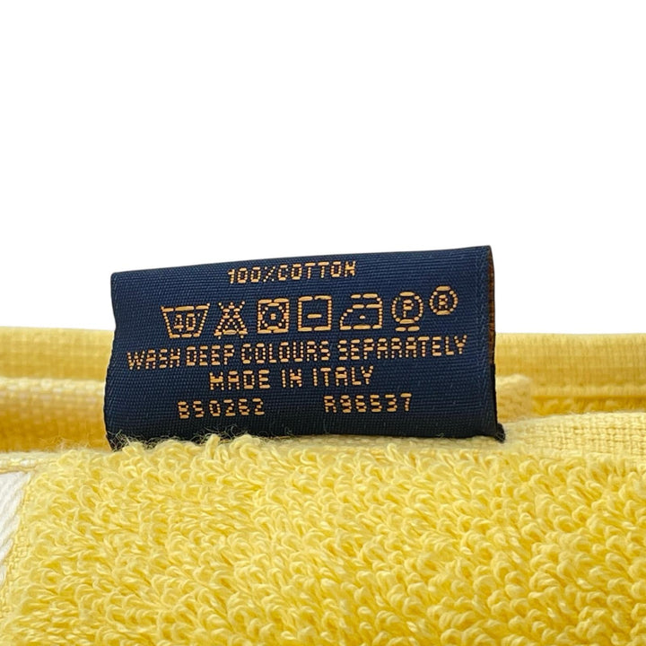 未使用品▲LOUIS VUITTON ルイヴィトン 2022年製 R96537 コットン100％ モノグラム柄 バスタオル ビーチタオル イエロー 伊製 レディース