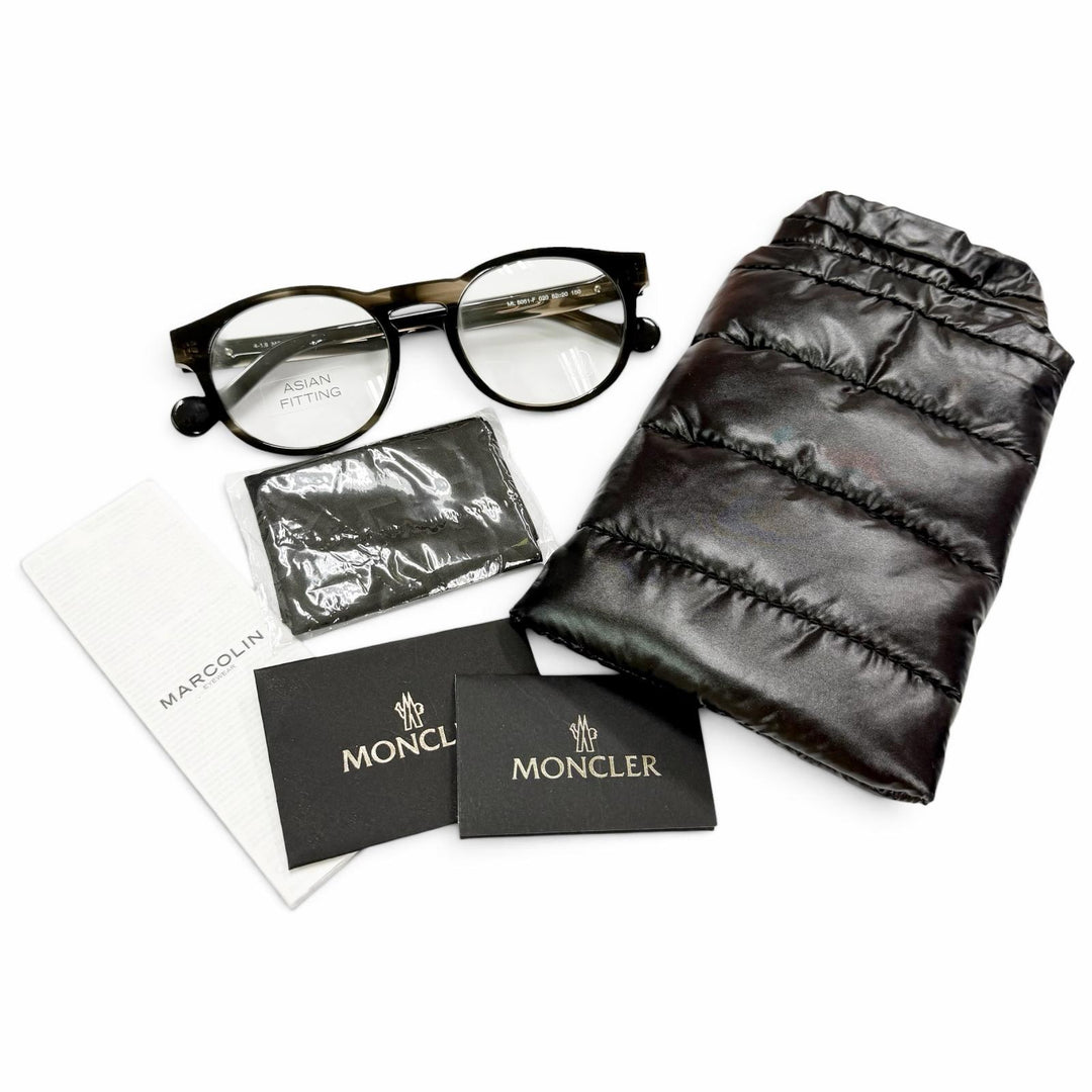 未使用品▲MONCLER モンクレール ML5051-F アジアンフィット ボストン型 メガネ 眼鏡 アイウェア ブラック 52□20 150 伊製 メンズ