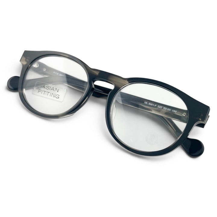 未使用品▲MONCLER モンクレール ML5051-F アジアンフィット ボストン型 メガネ 眼鏡 アイウェア ブラック 52□20 150 伊製 メンズ