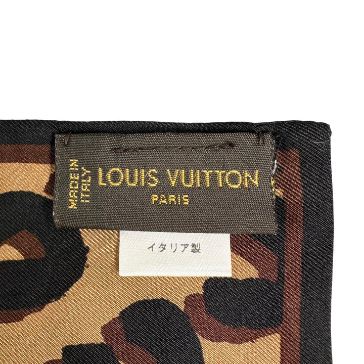 美品▲LOUIS VUITTON ルイヴィトン 403474 バンド フリュール レオパード フォックスファー ティペット シルク スカーフ レディース