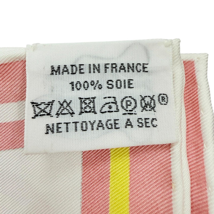 極美品▲HERMES エルメス カレ45 VOITURES EN NQUILIBRE 精巧な馬車 シルク100％ スカーフ ピンク フランス製 レディース