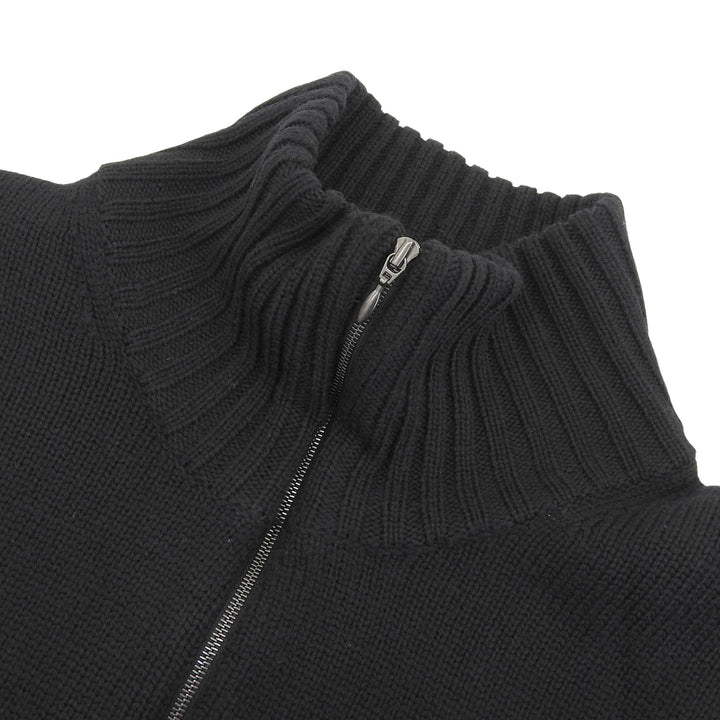 極美品▲RE PURPOSE リパーパス 23AW ウール100％ ジップアップ ドライバーズニット カーディガン ブラック M 正規品 メンズ