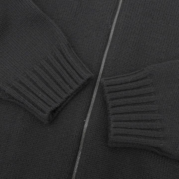 極美品▲RE PURPOSE リパーパス 23AW ウール100％ ジップアップ ドライバーズニット カーディガン ブラック M 正規品 メンズ