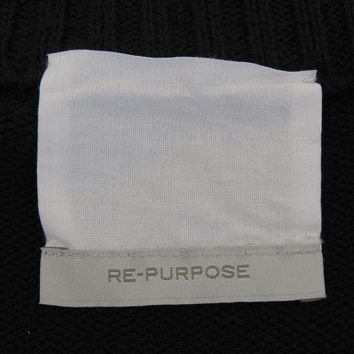 極美品▲RE PURPOSE リパーパス 23AW ウール100％ ジップアップ ドライバーズニット カーディガン ブラック M 正規品 メンズ