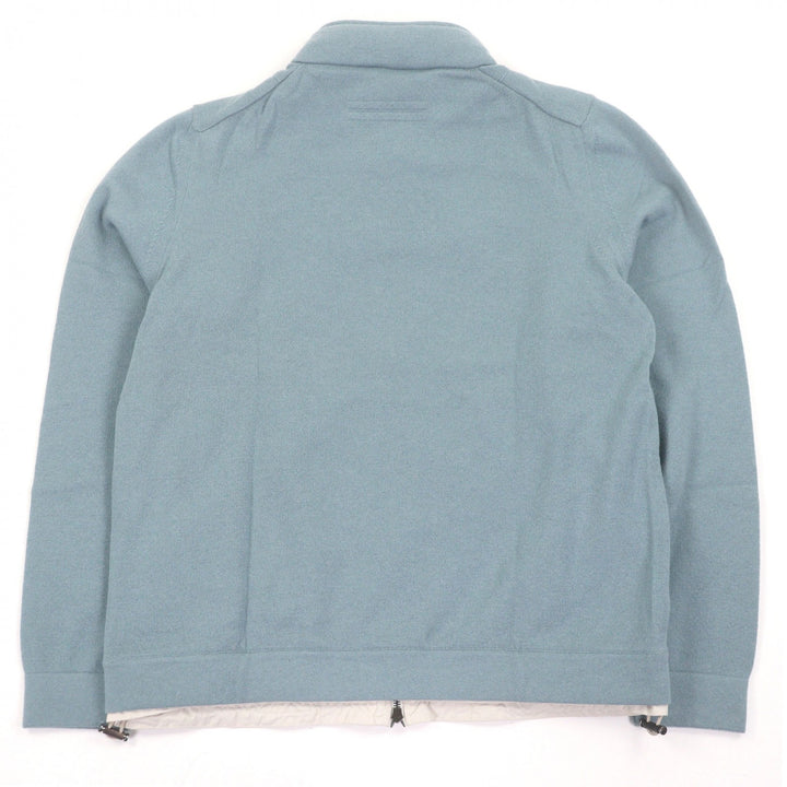 未使用品□Zegna ゼニア 2022年製 Oasi Cashmere カシミヤ100％ ジップアップ フード入 ブルゾンジャケット ライトブルー 48 イタリア製