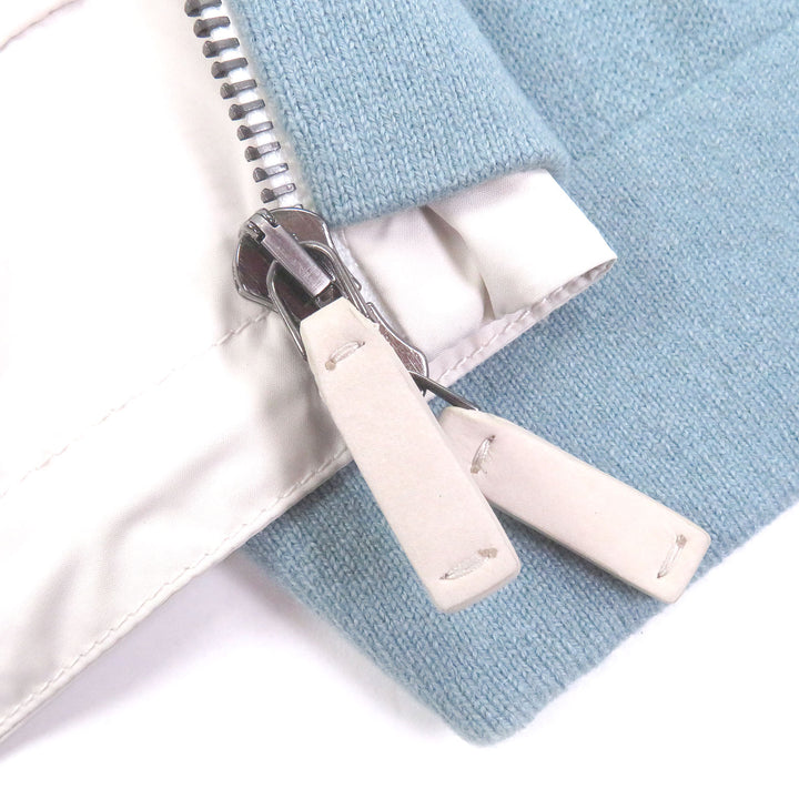 未使用品□Zegna ゼニア 2022年製 Oasi Cashmere カシミヤ100％ ジップアップ フード入 ブルゾンジャケット ライトブルー 48 イタリア製