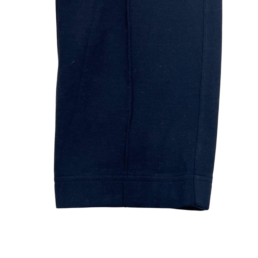 極美品▲Ermenegildo Zegna エルメネジルド ゼニア High performanc ウール100％ レザー使い パンツ ネイビー 50 トルコ製 正規品 メンズ