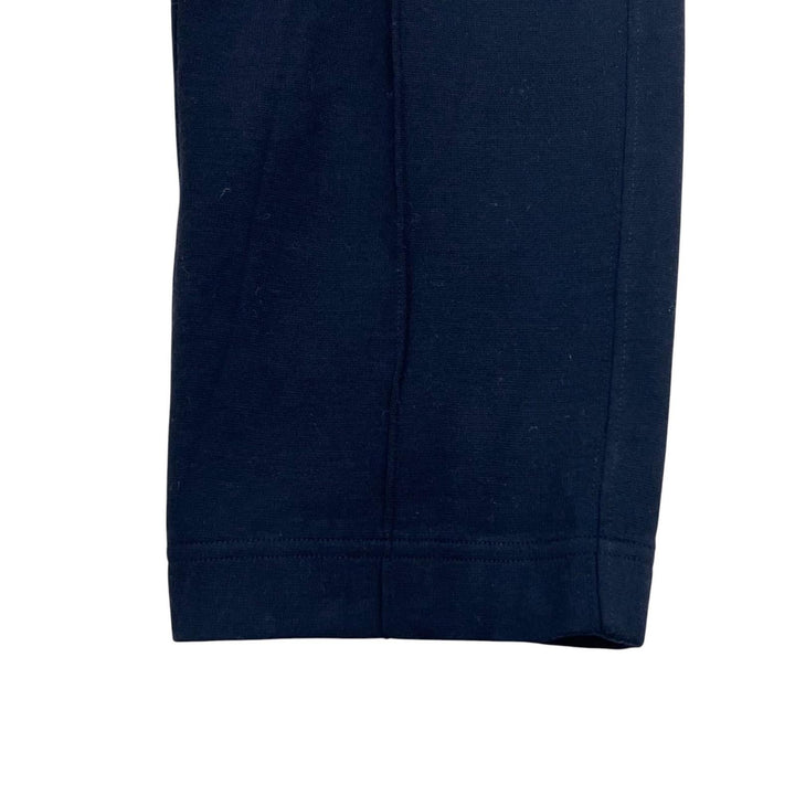極美品▲Ermenegildo Zegna エルメネジルド ゼニア High performanc ウール100％ レザー使い パンツ ネイビー 50 トルコ製 正規品 メンズ