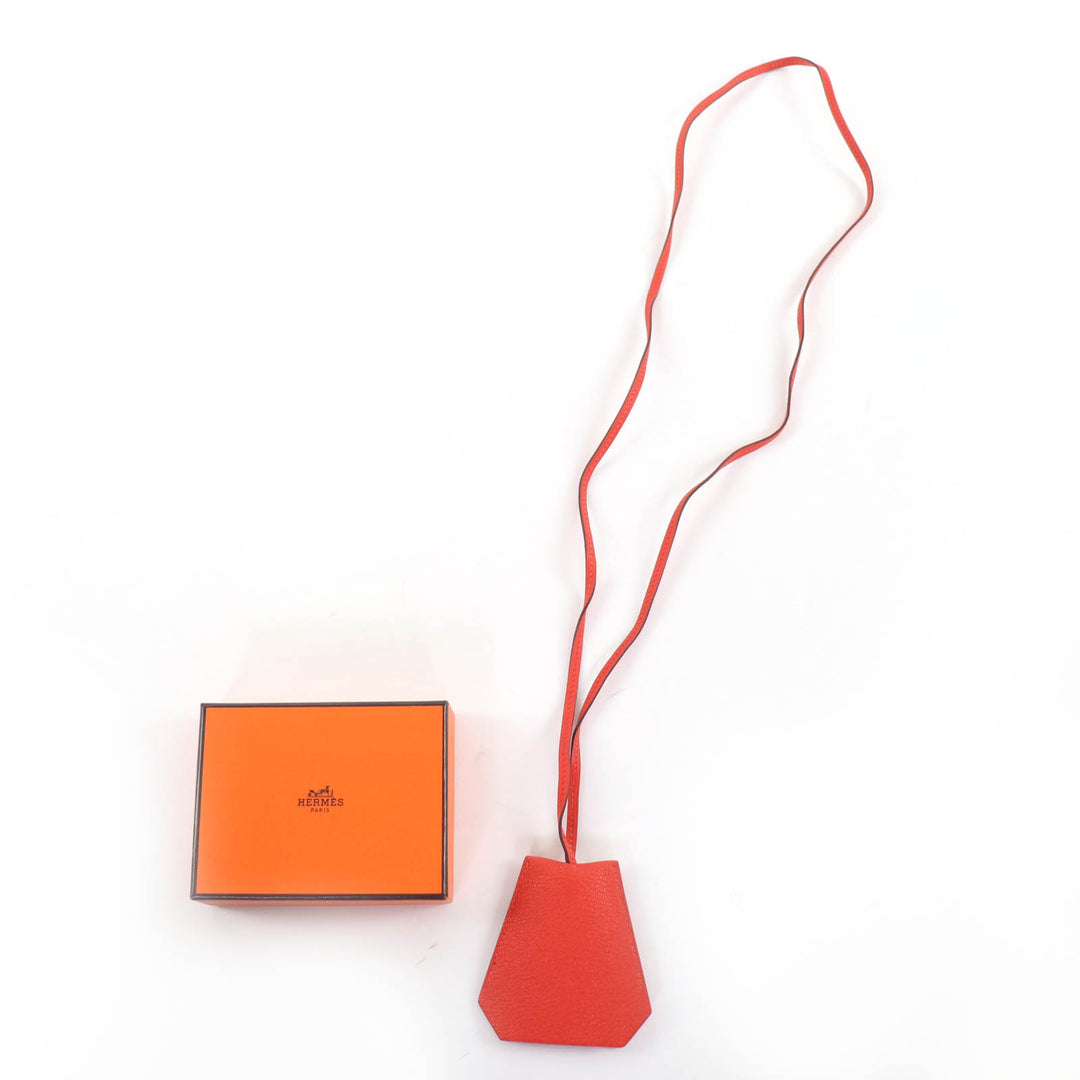 美品☆HERMES エルメス クロシェット ネックレス シェーブル カプシーヌ シルバー金具 アクセサリー C刻印 箱付き フランス製 レディース