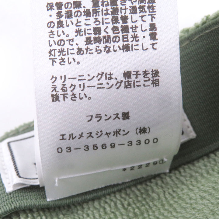 極美品□HERMES エルメス デイヴィス コットン100％ パイル地 ベースボールキャップ 帽子 グリーン M フランス製 正規品 メンズオススメ