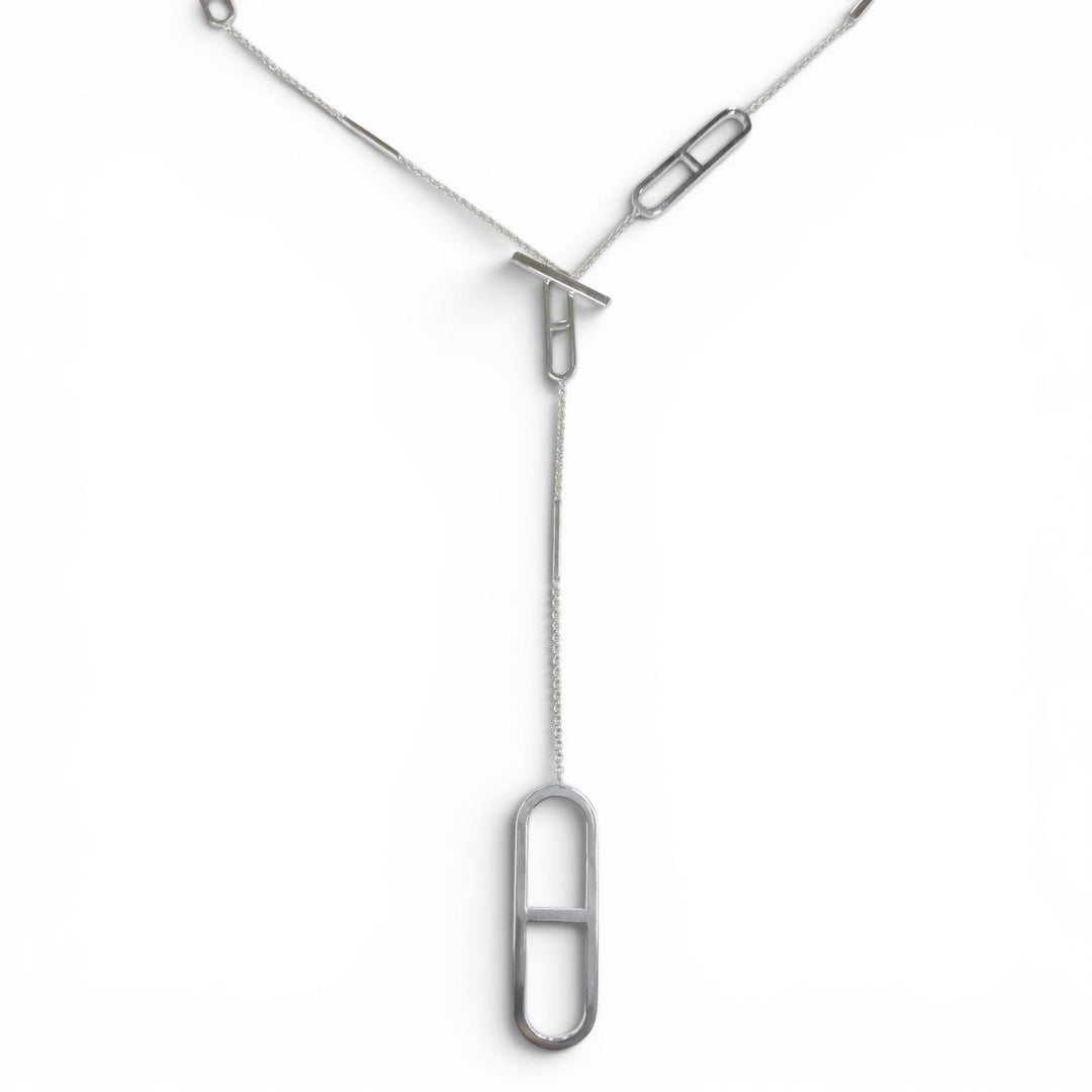 美品◇HERMES エルメス 2021年製 エヴァーシェーヌダンクル 925 ネックレス アクセサリー 全長約80cm シルバー イタリア製 重量34.2g
