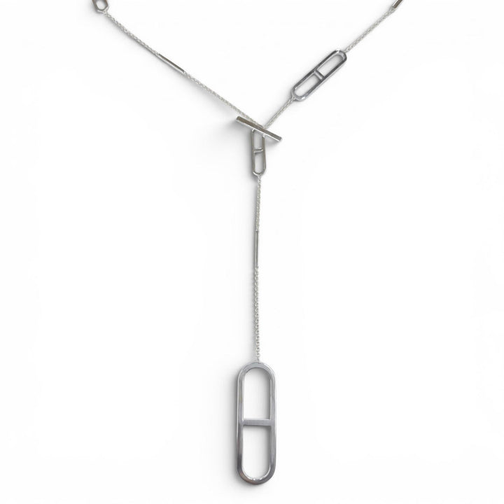 美品◇HERMES エルメス 2021年製 エヴァーシェーヌダンクル 925 ネックレス アクセサリー 全長約80cm シルバー イタリア製 重量34.2g