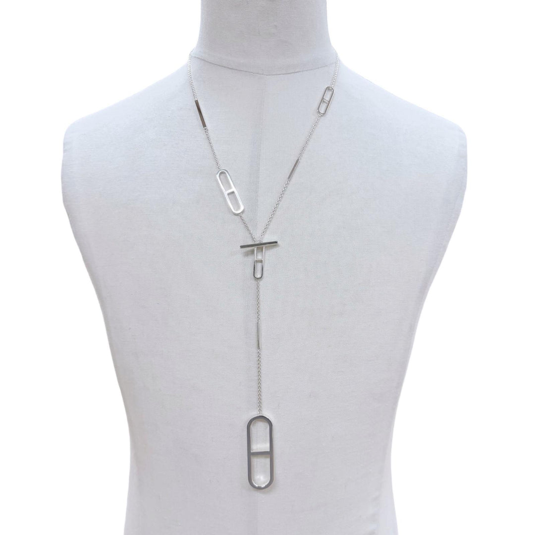 美品◇HERMES エルメス 2021年製 エヴァーシェーヌダンクル 925 ネックレス アクセサリー 全長約80cm シルバー イタリア製 重量34.2g