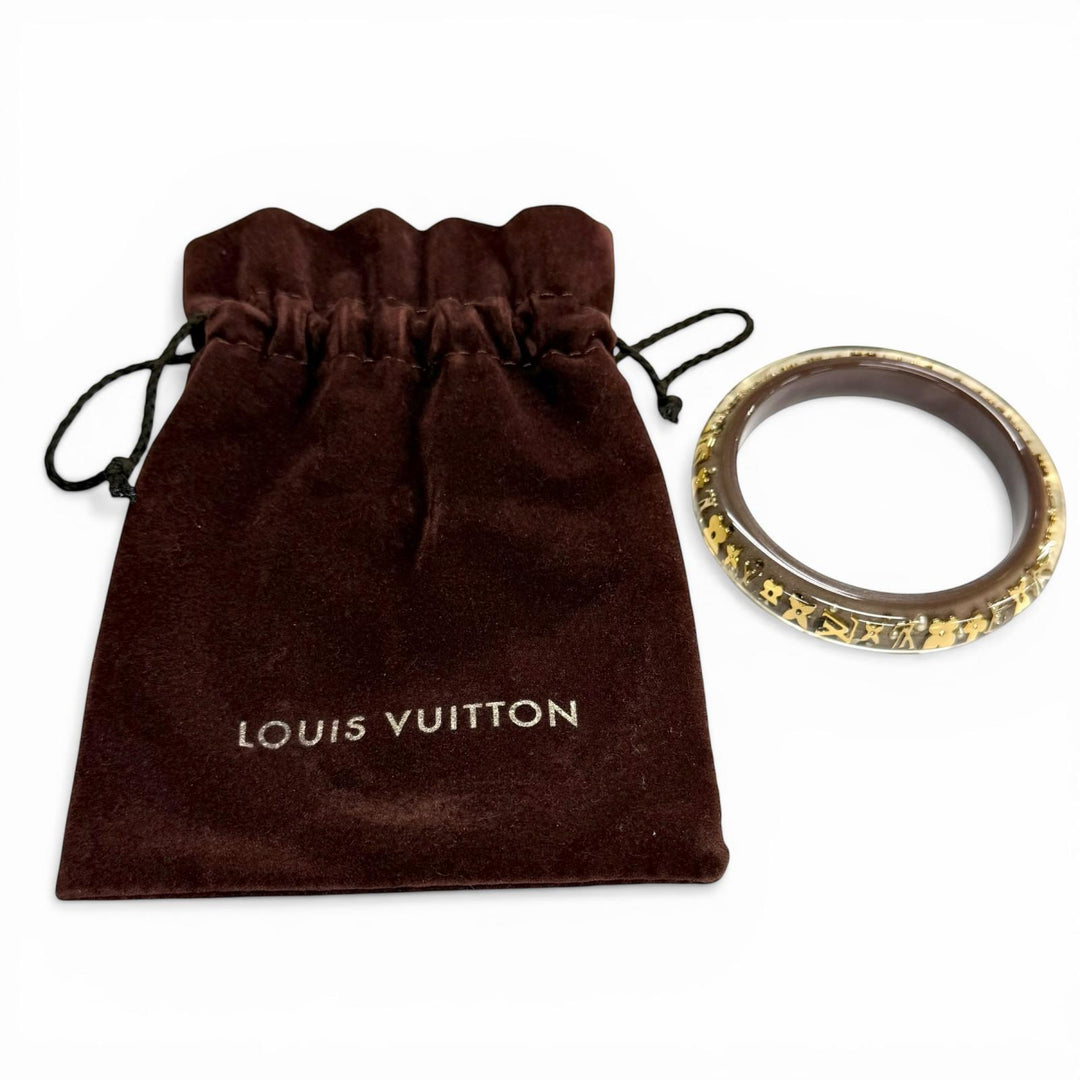 極美品◇LOUIS VUITTON ルイヴィトン M65867 ブラスレ アンクルージョン TPM モノグラム バングル クリアブラウン ゴールド 保存袋付き
