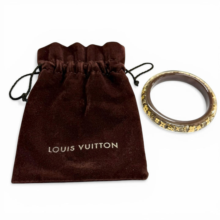 極美品◇LOUIS VUITTON ルイヴィトン M65867 ブラスレ アンクルージョン TPM モノグラム バングル クリアブラウン ゴールド 保存袋付き