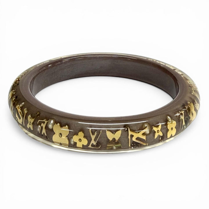 極美品◇LOUIS VUITTON ルイヴィトン M65867 ブラスレ アンクルージョン TPM モノグラム バングル クリアブラウン ゴールド 保存袋付き