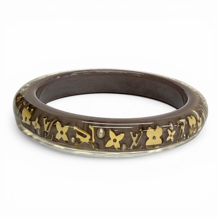 極美品◇LOUIS VUITTON ルイヴィトン M65867 ブラスレ アンクルージョン TPM モノグラム バングル クリアブラウン ゴールド 保存袋付き