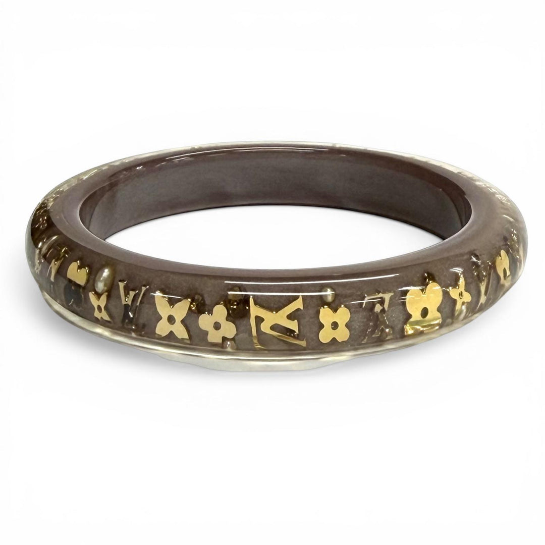 極美品◇LOUIS VUITTON ルイヴィトン M65867 ブラスレ アンクルージョン TPM モノグラム バングル クリアブラウン ゴールド 保存袋付き