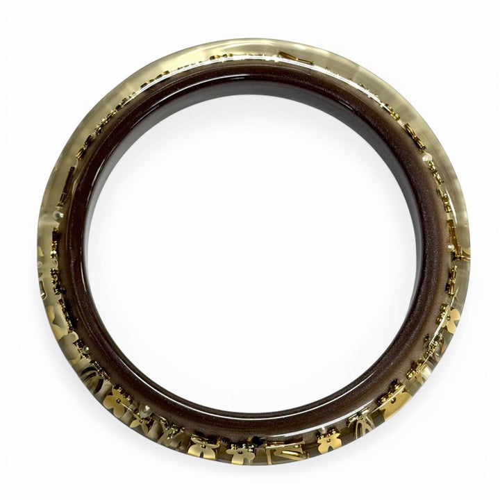 極美品◇LOUIS VUITTON ルイヴィトン M65867 ブラスレ アンクルージョン TPM モノグラム バングル クリアブラウン ゴールド 保存袋付き