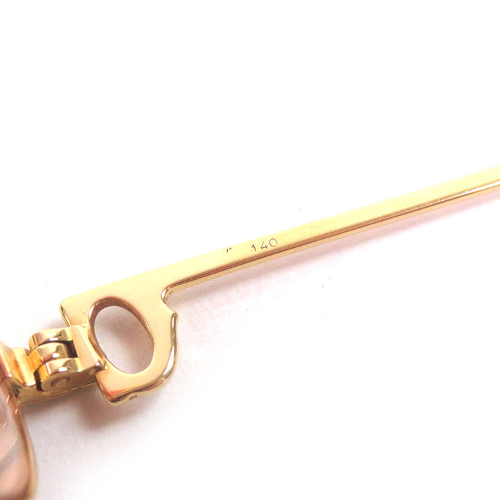 良品□Cartier カルティエ トリニティ ツーブリッジ メガネ 眼鏡 アイウェア ゴールド ボルドー 55□20-140 度入り フランス製 メンズ