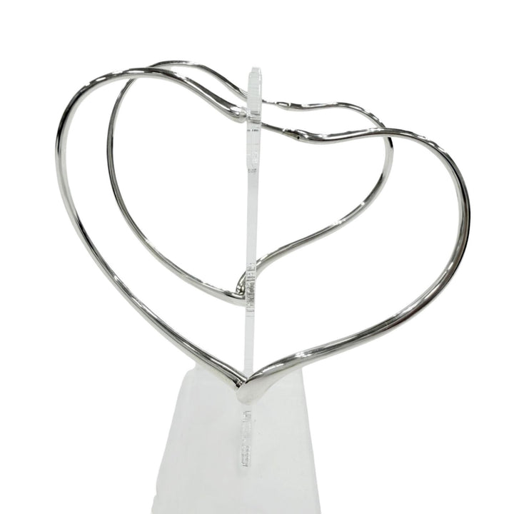 美品◇TIFFANY&amp;Co. ティファニー エルサペレッティ オープンハート ラージ ピアス AG925 フープピアス アクセサリー シルバー 重量12.2g