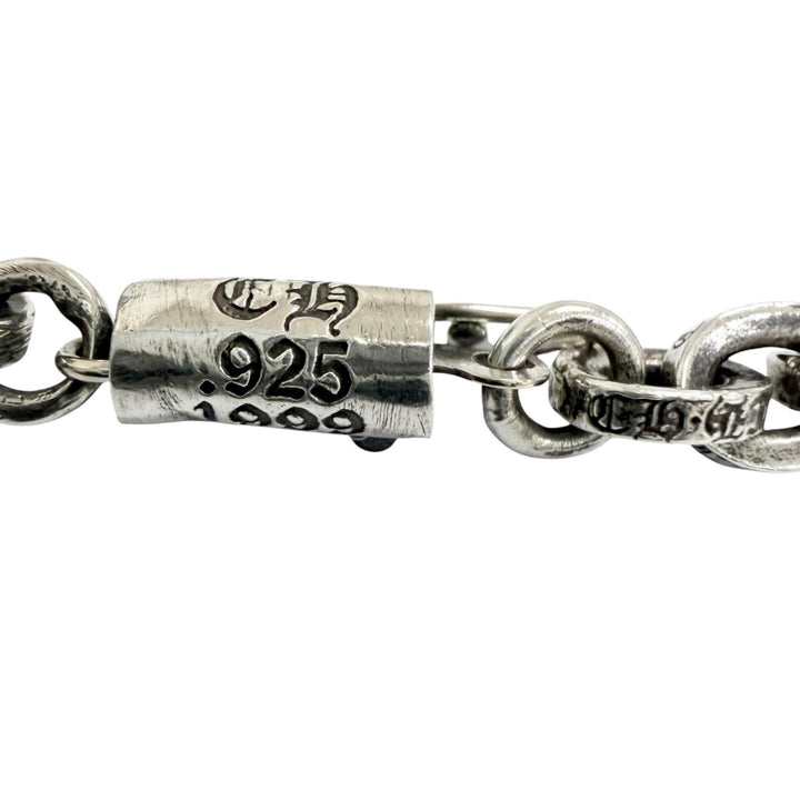 美品□CHROME HEARTS クロムハーツ 1999 SV925 14K ペーパーチェーン 18インチ ロゴ ネックレス アクセサリー シルバー 重量32.2g メンズ