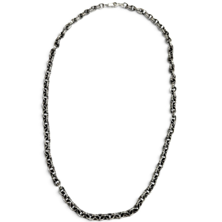 美品□CHROME HEARTS クロムハーツ 1999 SV925 14K ペーパーチェーン 18インチ ロゴ ネックレス アクセサリー シルバー 重量32.2g メンズ