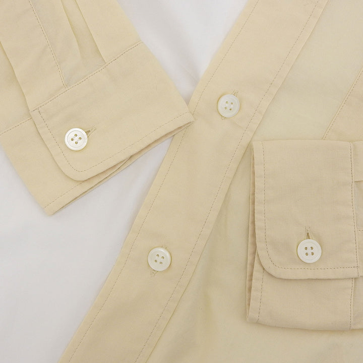 極美品▲MARNI マルニ コットン100％ ロングスリーブ 長袖シャツ ホワイト ベージュ バイカラー 44 イタリア製 正規品 レディース