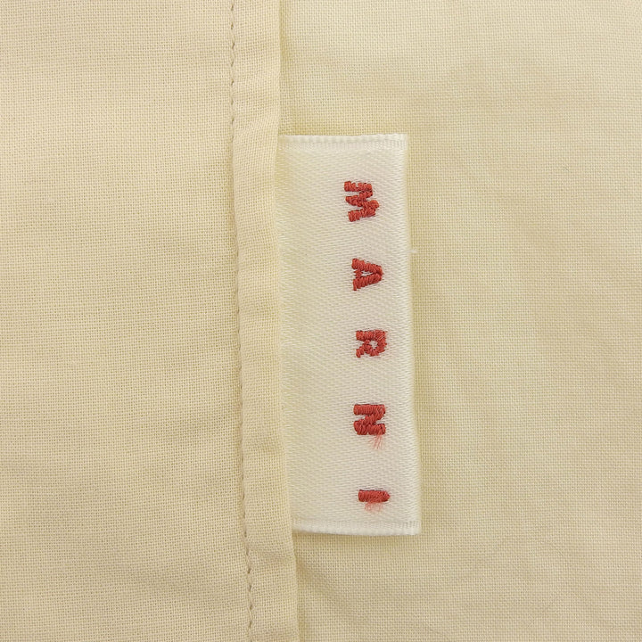 極美品▲MARNI マルニ コットン100％ ロングスリーブ 長袖シャツ ホワイト ベージュ バイカラー 44 イタリア製 正規品 レディース
