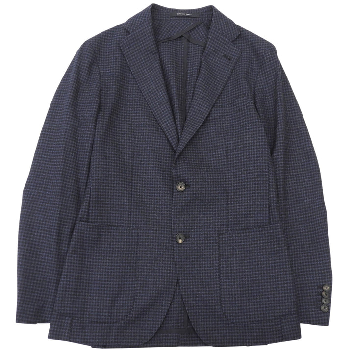 極美品▲TAGLIATORE タリアトーレ 1SMC22K MONTECARLO モンテカルロ チェック シングル ジャケット ネイビー 46 伊製 正規品 メンズ