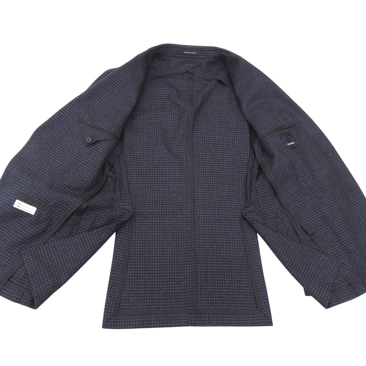 極美品▲TAGLIATORE タリアトーレ 1SMC22K MONTECARLO モンテカルロ チェック シングル ジャケット ネイビー 46 伊製 正規品 メンズ