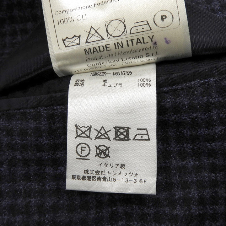 極美品▲TAGLIATORE タリアトーレ 1SMC22K MONTECARLO モンテカルロ チェック シングル ジャケット ネイビー 46 伊製 正規品 メンズ