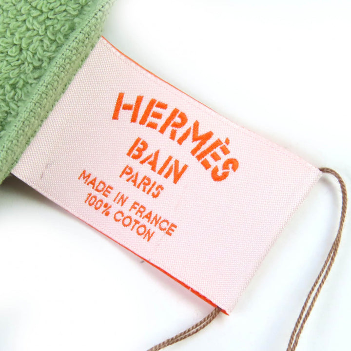 未使用品△HERMES エルメス ヨッティング プラージュ テレサ コットン フリンジ ブランケット タオルケット ビーチタオル グリーン 箱付