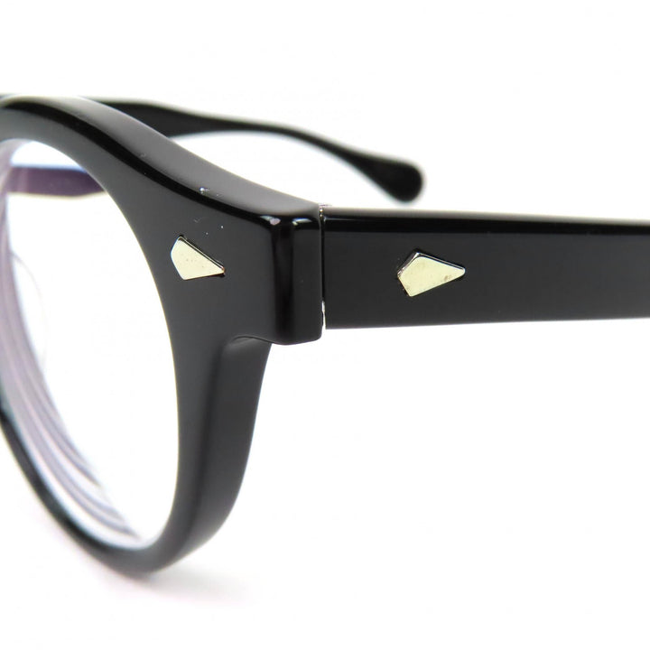 美品△JULIUS TART OPTICAL ジュリアスタートオプティカル HAROLD ハロルド ボストン メガネ 眼鏡 アイウェア ブラック シルバー 度入り