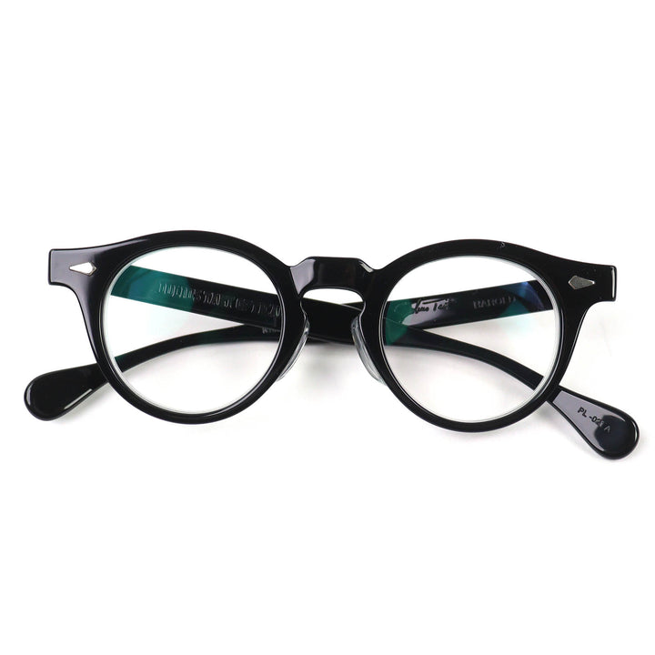 美品△JULIUS TART OPTICAL ジュリアスタートオプティカル HAROLD ハロルド ボストン メガネ 眼鏡 アイウェア ブラック シルバー 度入り