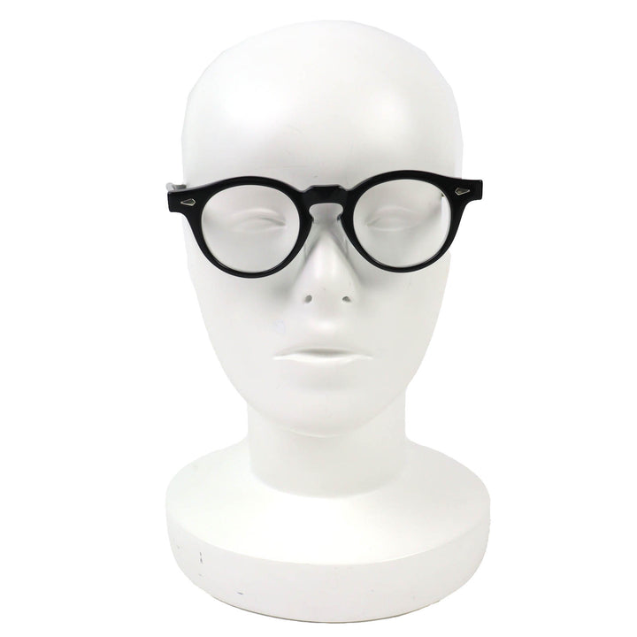 美品△JULIUS TART OPTICAL ジュリアスタートオプティカル HAROLD ハロルド ボストン メガネ 眼鏡 アイウェア ブラック シルバー 度入り