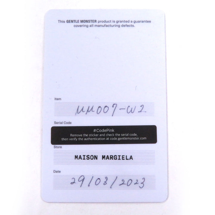 美品□MAISON MARGIELA 8 GentleMonster メゾンマルジェラ 8 ジェントルモンスター MM007 ウェリントン サングラス ホワイト 53□22-144