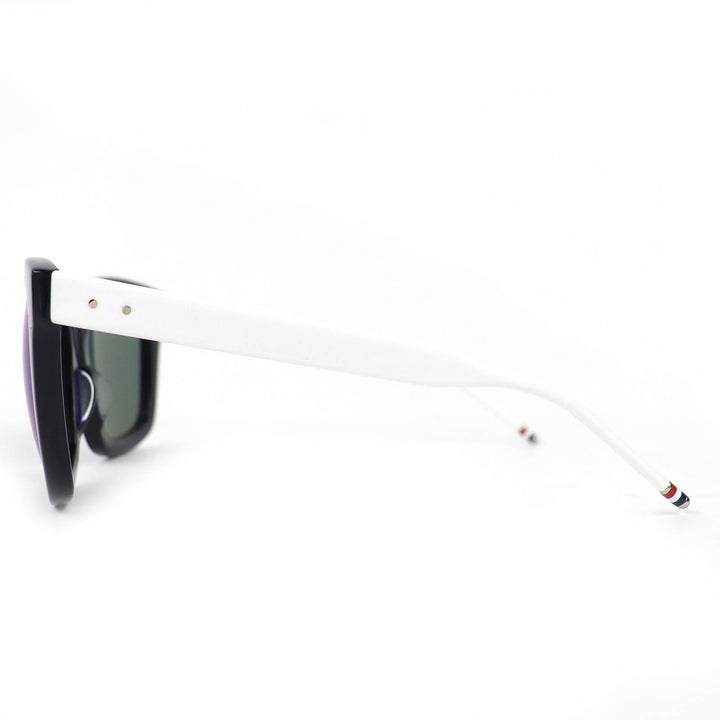 美品△THOM BROWNE トムブラウン TB-501-E-T-NVY-WHT-54-AF サングラス アイウェア ネイビー ホワイト 54□21-148 日本製 メンズ