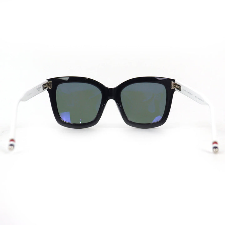 美品△THOM BROWNE トムブラウン TB-501-E-T-NVY-WHT-54-AF サングラス アイウェア ネイビー ホワイト 54□21-148 日本製 メンズ