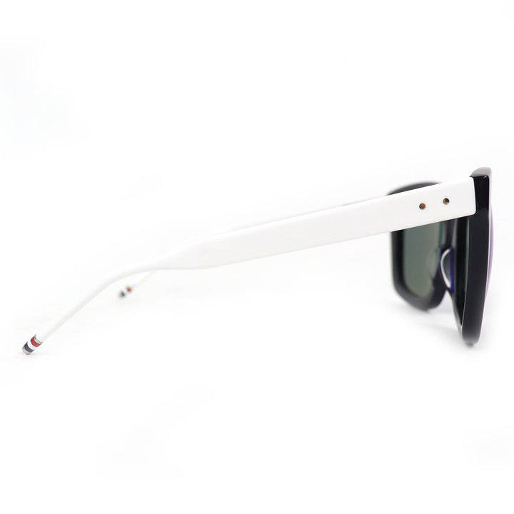 美品△THOM BROWNE トムブラウン TB-501-E-T-NVY-WHT-54-AF サングラス アイウェア ネイビー ホワイト 54□21-148 日本製 メンズ
