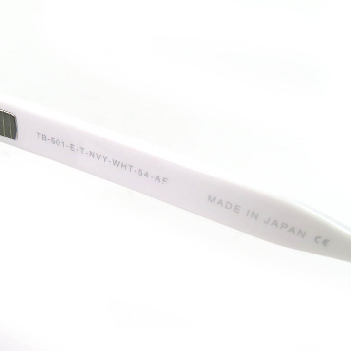 美品△THOM BROWNE トムブラウン TB-501-E-T-NVY-WHT-54-AF サングラス アイウェア ネイビー ホワイト 54□21-148 日本製 メンズ