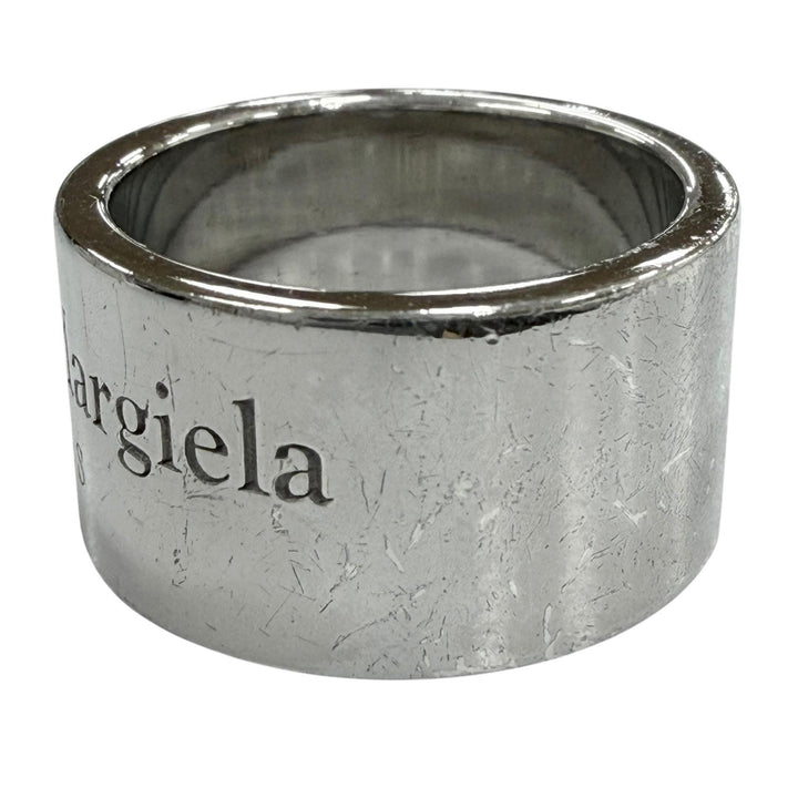 美品▼Maison Margiela メゾンマルジェラ SM1UQ0038 925 ロゴ刻印 リング 指輪 シルバー JP17号 イタリア製 重量14.5g メンズ 箱付き