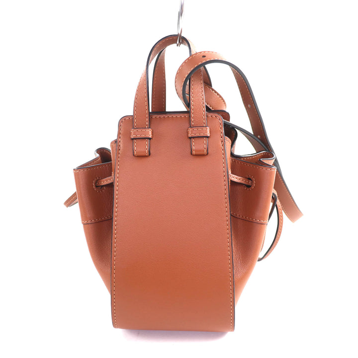 極美品★LOEWE ロエベ 314.30.V07 ハンモック ドローストリング ミニ タン 2WAY レザー ショルダーバッグ スペイン製 レディース