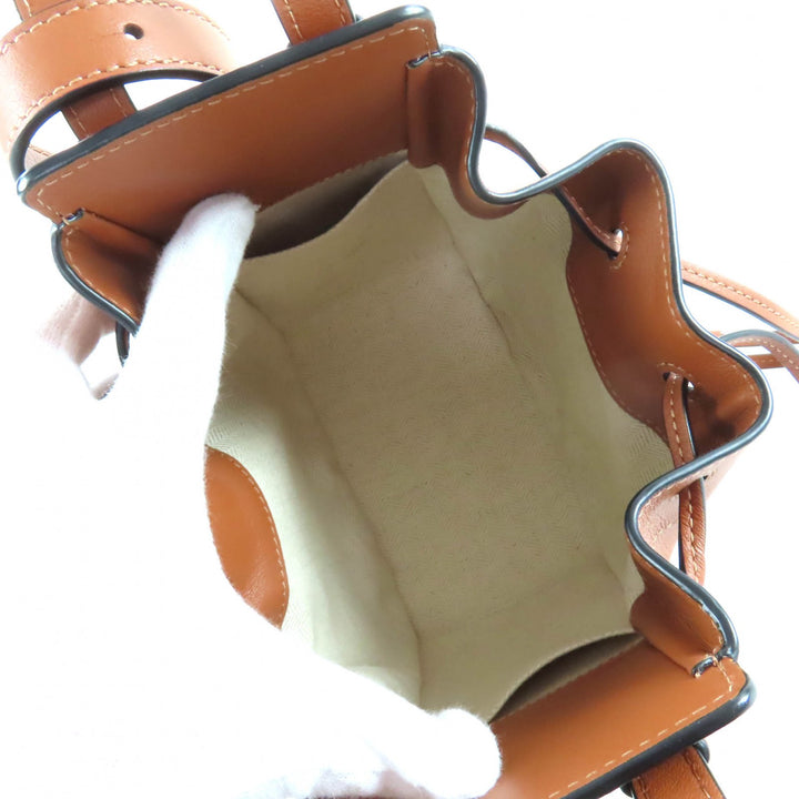 極美品★LOEWE ロエベ 314.30.V07 ハンモック ドローストリング ミニ タン 2WAY レザー ショルダーバッグ スペイン製 レディース