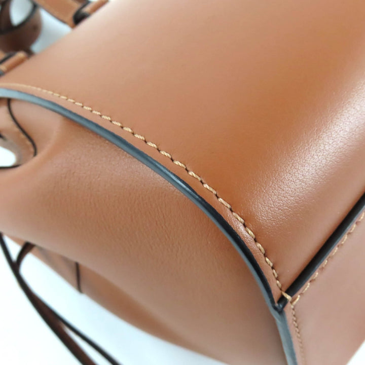 極美品★LOEWE ロエベ 314.30.V07 ハンモック ドローストリング ミニ タン 2WAY レザー ショルダーバッグ スペイン製 レディース