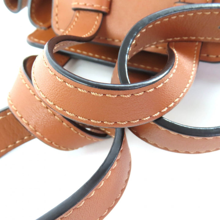 極美品★LOEWE ロエベ 314.30.V07 ハンモック ドローストリング ミニ タン 2WAY レザー ショルダーバッグ スペイン製 レディース